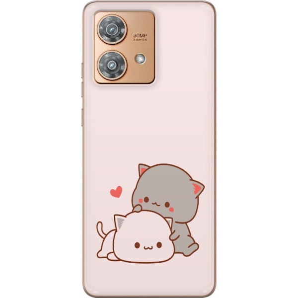 Motorola Edge 40 Neo Gennemsigtig cover Kawaii Kat