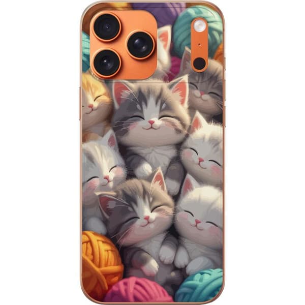 Kompatibelt Mobildeksel til Apple iPhone 17 Pro Max Sovande kattungar beige