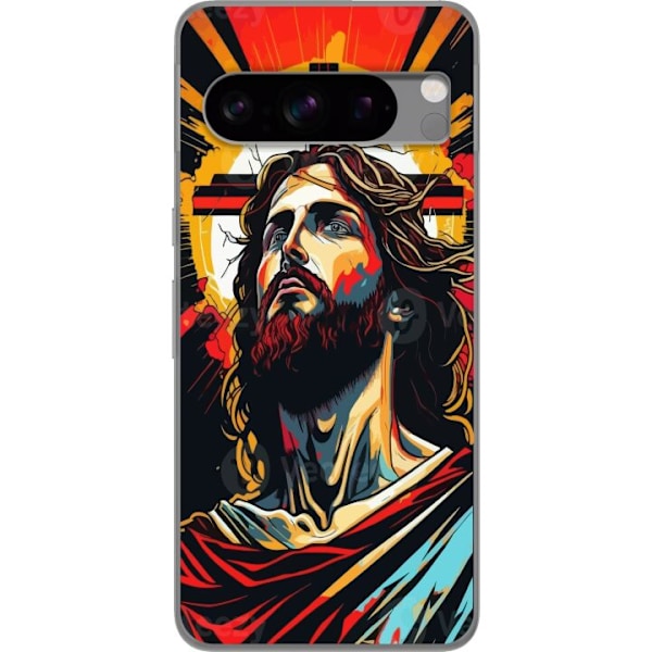 Google Pixel 8 Pro Läpinäkyvä kuori Jeesus ja Kortti - uskonnollinen motiivi syvällä symboliikalla