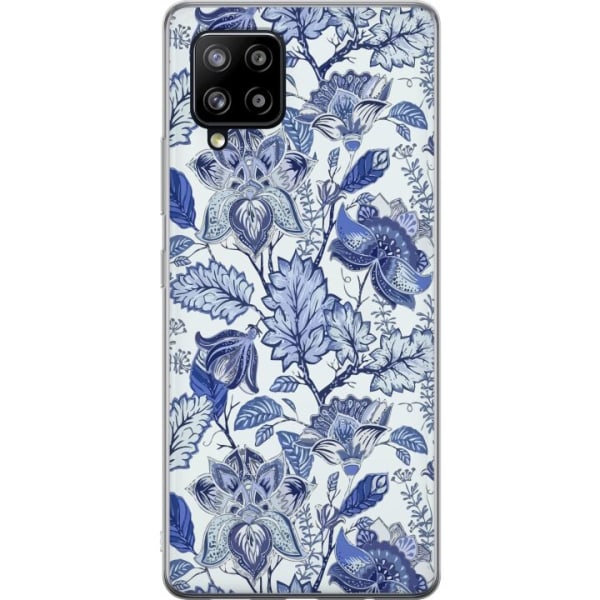 Samsung Galaxy A42 5G Gennemsigtig cover Blomster Blå...