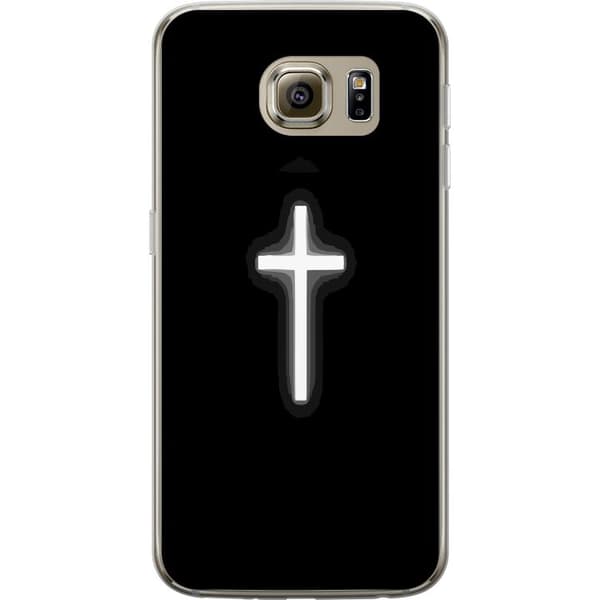 Kompatibel Mobilcover til Samsung Galaxy S6 Lysande vitt kors sort