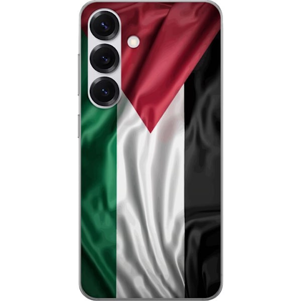 Samsung Galaxy S25 Läpinäkyvä kuori Palestiinan lippu – ikoninen vapauden symboli punaisessa, mustassa, valkoisessa ja vihreässä