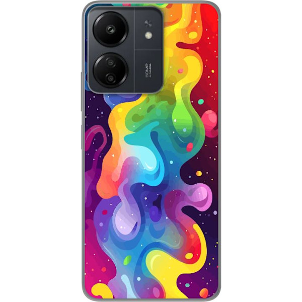 Xiaomi Redmi 13C Genomskinligt Skal Color Splash Abstrakt Konst Design Färgstarkt Mönster Modern Populär Väggkonst Grafiskt Trend
