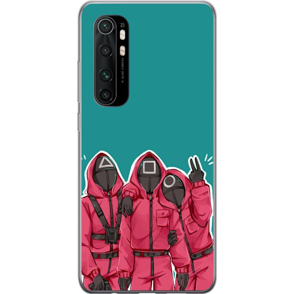 Xiaomi Mi Note 10 Lite Genomskinligt Skal Squid Game Karaktärer Grafisk Design Seriefigurer Populär TV Motiv Asiatisk Stil Spännande Trend