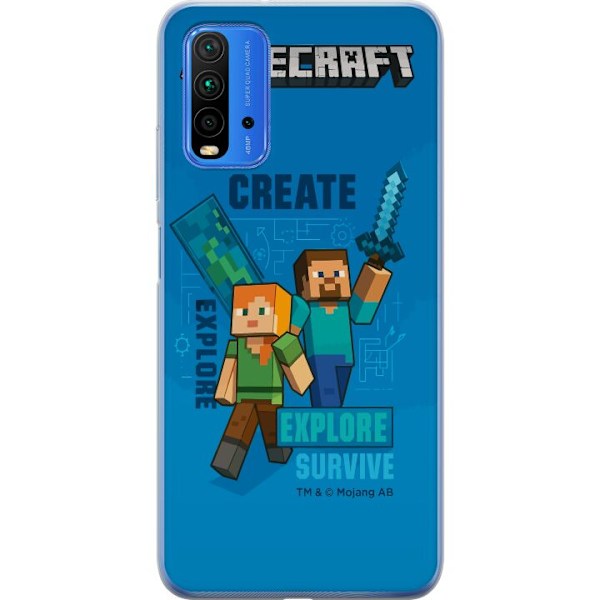 Xiaomi Redmi 9T Genomskinligt Skal Minecraft Caves