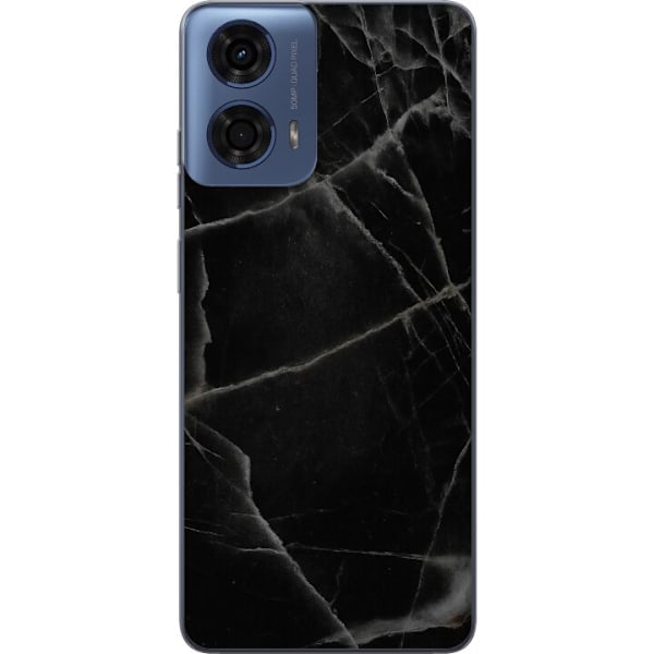 Motorola Moto G04 Läpinäkyvä kuori Musta marmori