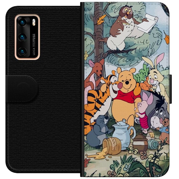 Huawei P40 Lompakkokotelo Nalle Puh ja hänen ystävänsä