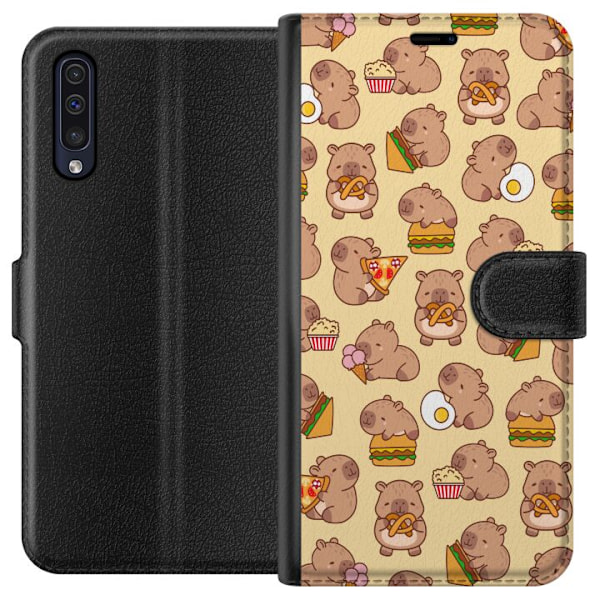 Samsung Galaxy A50 Lompakkokotelo Kawaii capybara puhelinkotelo useilla söpöillä hahmoilla