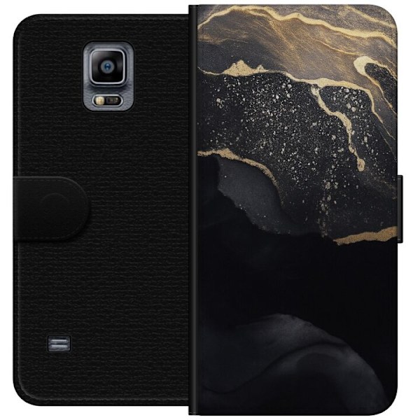 Samsung Galaxy Note 4 Tegnebogsetui Sort guld abstrakt