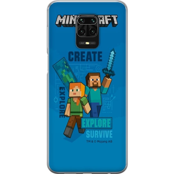 Xiaomi Redmi Note 9S Gennemsigtig cover Minecraft Huler