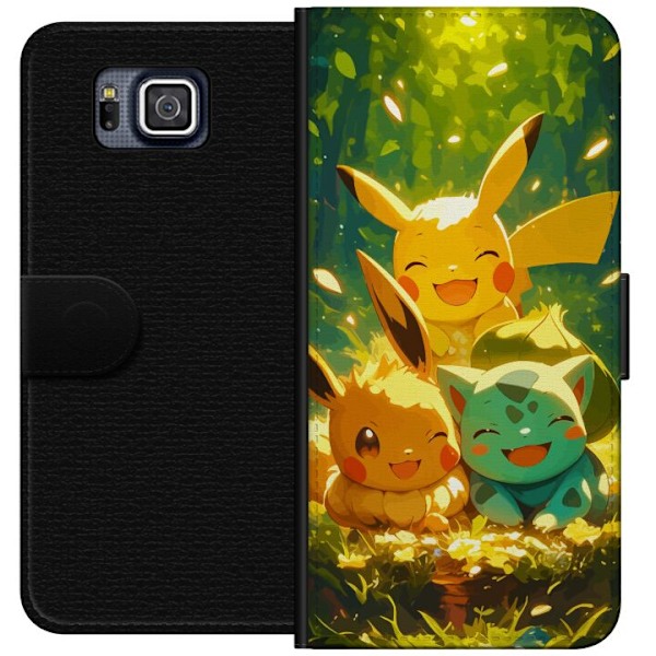 Samsung Galaxy Alpha Plånboksfodral Pixelmonster spelstil – färgstark design för retroälskande gamers