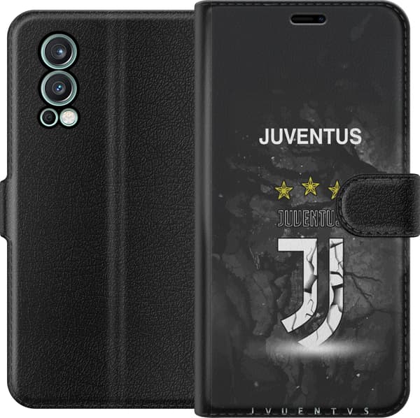 Kompatibel Tegnebogsetui til OnePlus Nord 2 5G Hvidt monogram med tre stjerner - emblemotiv på sort baggrund sort