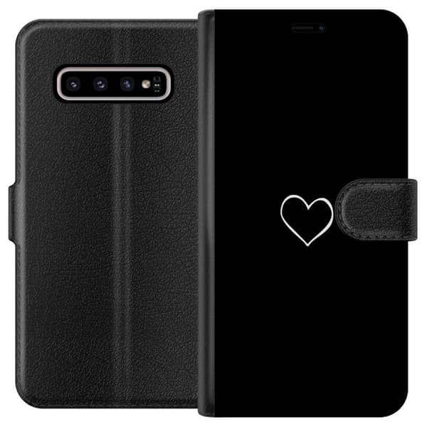 Kompatibelt Lommeboketui til Samsung Galaxy S10+ Hjerte
