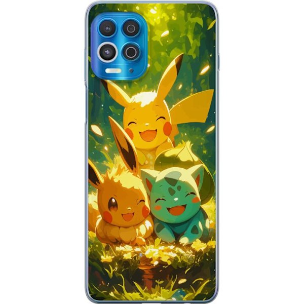 Motorola Edge S Läpinäkyvä kuori Pixelmonster pelityyli - värikäs muotoilu retroa rakastaville pelaajille