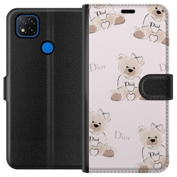 Xiaomi Redmi 9C Tegnebogsetui Teddy Dior Vibes - luksuriøs ba