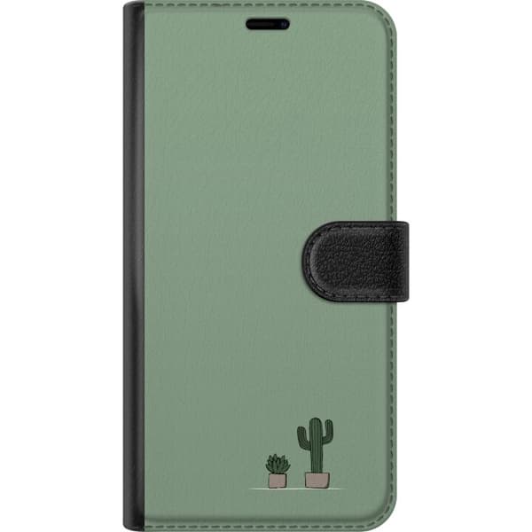 Kompatibel Tegnebogsetui til Apple iPhone 7 Plus Minimalistisk kaktus og sukkulent i potter mod en dæmpet grøn baggrund grøn