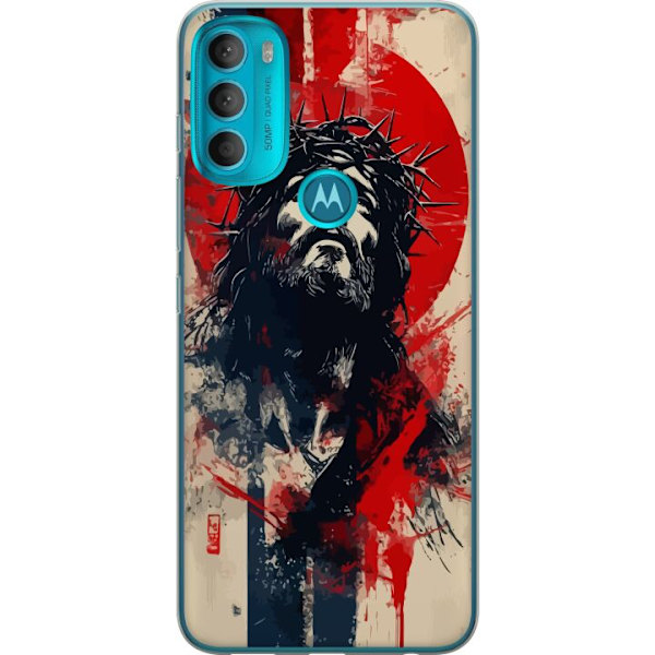 Motorola Moto G71 5G Gjennomsiktig deksel Jesus med kors - kri