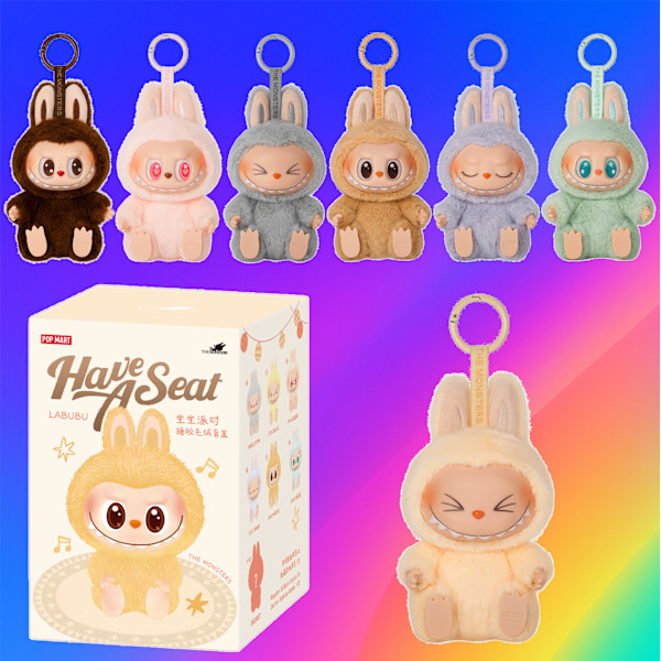 Pop Mart Labubu The Monsters Have a Seat Blind Box - Tyylikäs laukkusomiste 16-17 cm, jolla Kim Kardashian, Dua Lipa, Rihanna ja Lisa luovat tyyliä.