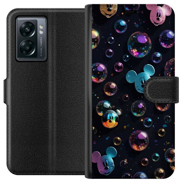 OnePlus Nord N300 Plånboksfodral Musse Pigg Disney Bubblor Design Roligt Motiv Populär Disneyfigur Tecknad Serie Barnklassiker