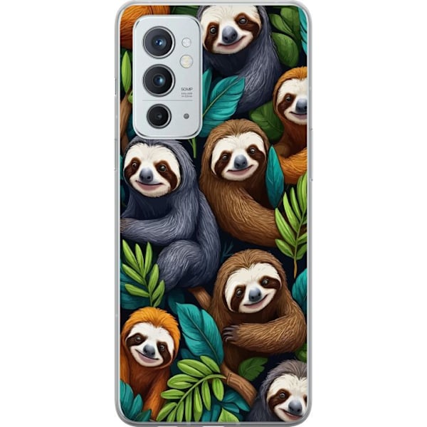 OnePlus 9RT 5G Gennemsigtig cover Sengångarstil - afslappet motiv med sød dovendyr