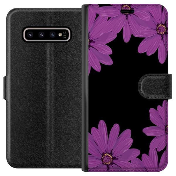 Kompatibelt Lommeboketui til Samsung Galaxy S10+ Blomsterverk