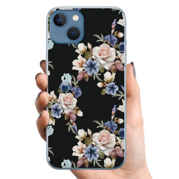 Apple iPhone 13 TPU Mobilcover Blomstret