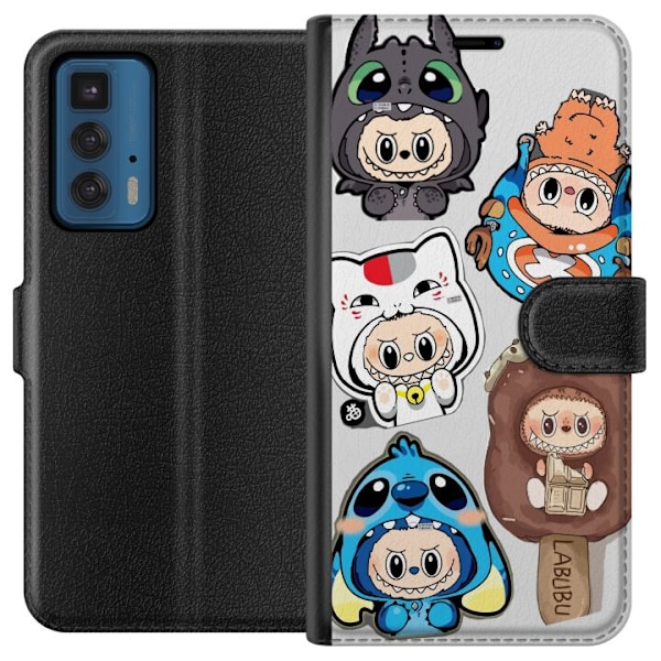 Motorola Edge 20 Pro Plånboksfodral Labubu figursamling – P