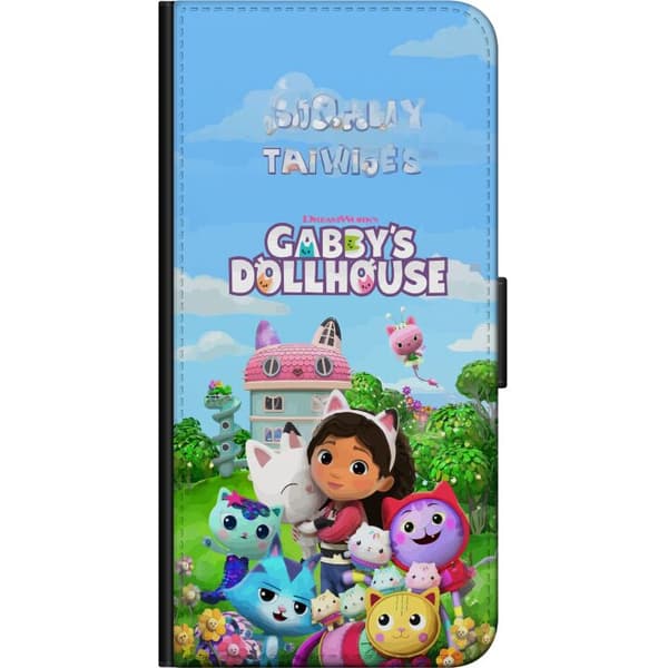Kompatibelt Plånboksfodral till Samsung Galaxy Note9 Gabby med kattvänner framför dockhuset rosa