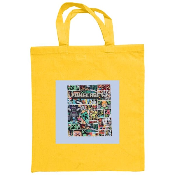 Mulepose | Holdbar Indkøbstaske i Stof Minecraft Kunst Gul one size