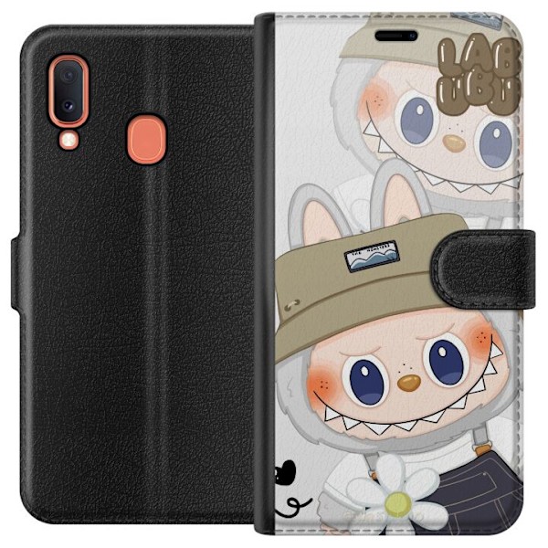 Samsung Galaxy A20e Tegnebogsetui Labubu Minimal Mood - Enkel og stilren monsterdesign