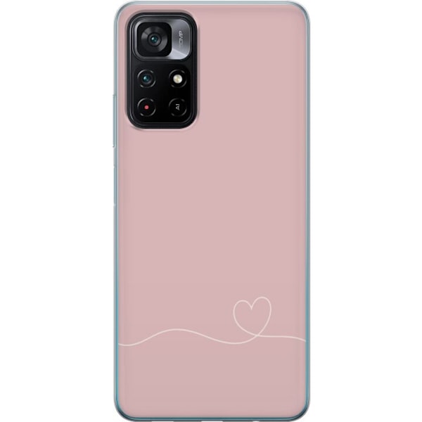 Xiaomi Poco M4 Pro 5G Gennemsigtig cover Lyserød Hjerne Desig