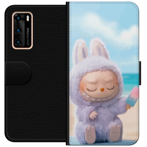 Huawei P40 Lompakkokotelo Labubu Vaaleanpunainen Tunnelma