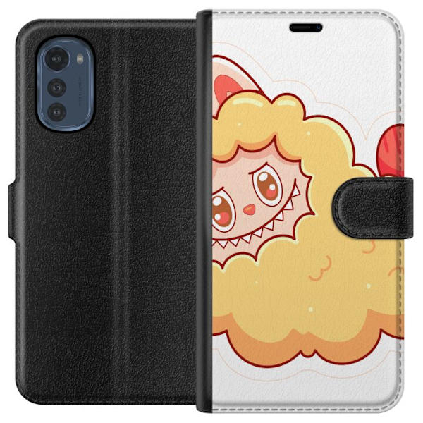 Motorola Moto E32s Lompakkokotelo Labubu Pesukarhu Pop Mart Hahmo Keräilyesine Söpö Suunnittelu Suosittu Teema Taideteos Leikkisarja