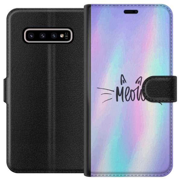Kompatibelt Lommeboketui til Samsung Galaxy S10+ Meow