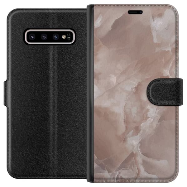 Kompatibelt Lommeboketui til Samsung Galaxy S10+ Marmor Rosa