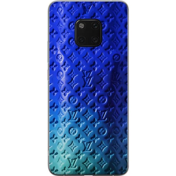 Kompatibelt Mobildeksel til Huawei Mate 20 Pro Blått luksuriøst monogrammønster med elegant preget tekstur blå