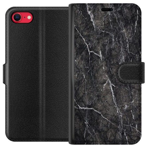 Apple iPhone 7 Tegnebogsetui Sort Marmor