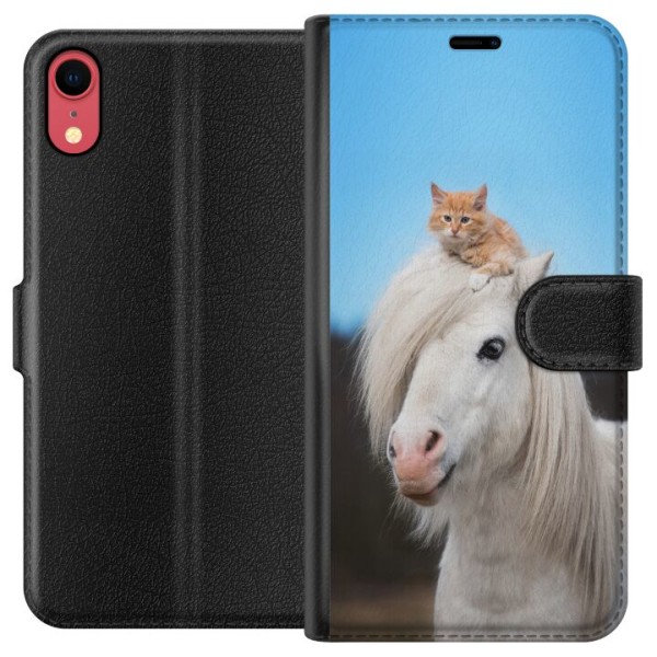 Apple iPhone XR Lommeboketui Hest & Katt