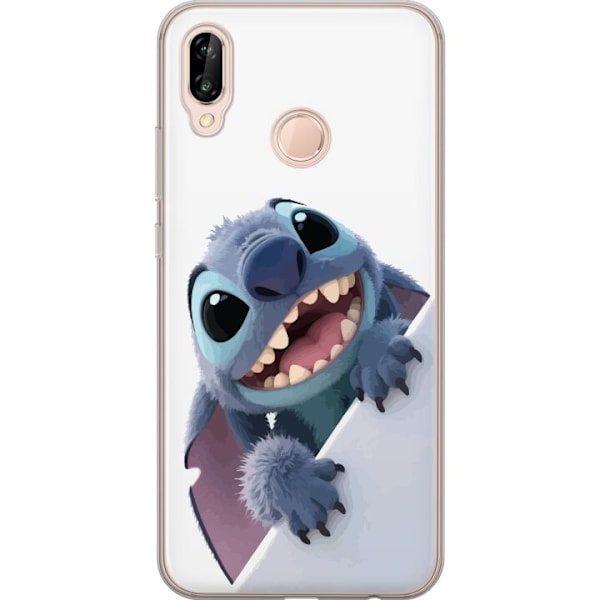 Huawei P20 lite Genomskinligt Skal Happy Stitch – glad figur med charmig uttryck