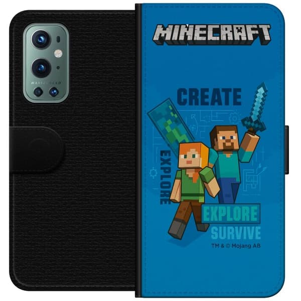 Kompatibel Tegnebogsetui til OnePlus 9 Pro Minecraft Huler