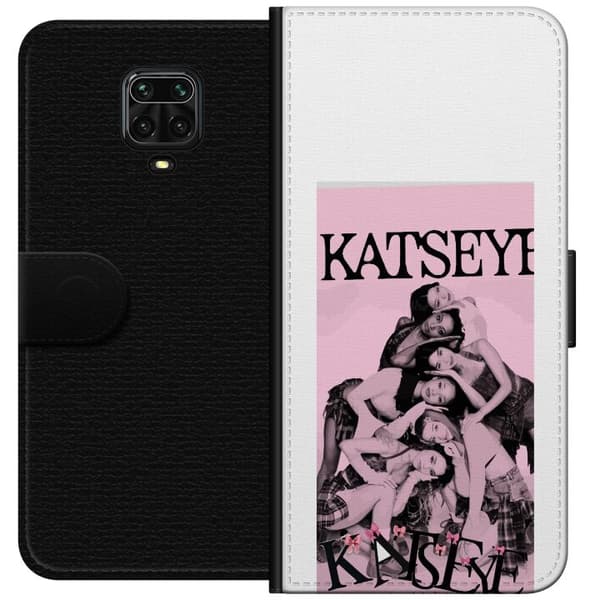 Kompatibelt Lommeboketui til Xiaomi Redmi Note 9S katteøye rosa