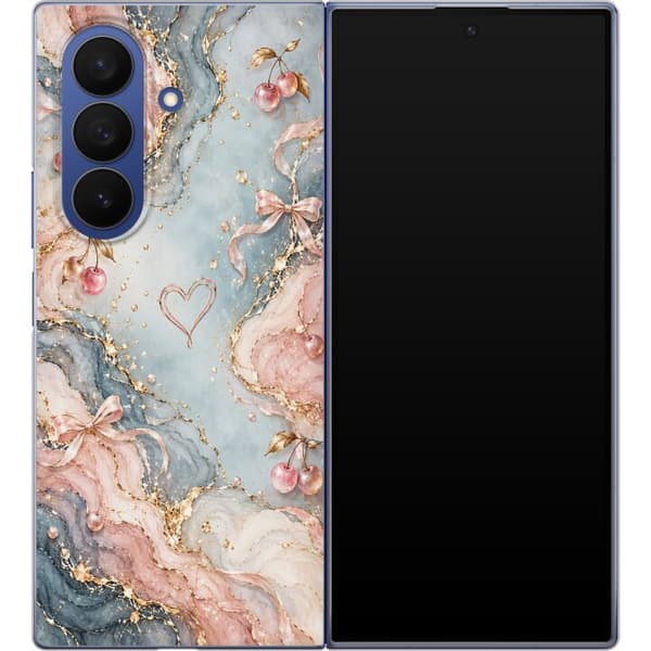 Kompatibelt Mobilskal till Samsung Galaxy Z Fold8 Ultra Rosettmarmor blå