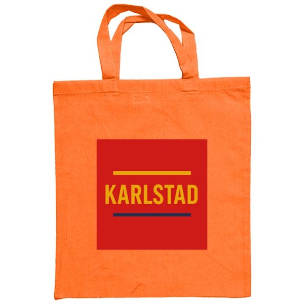 Mulepose | Holdbar Indkøbstaske i Stof Karlstad – Hockey Orange one size