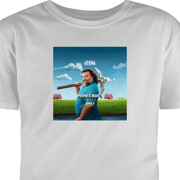 Barn-T-shirt | Bekväm T-shirt för Barn A Minecraft Movie grå 3-4 År