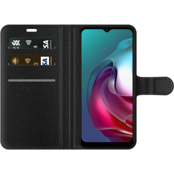 Kompatibel Tegnebogsetui til Motorola Moto G30 Neonflow sort
