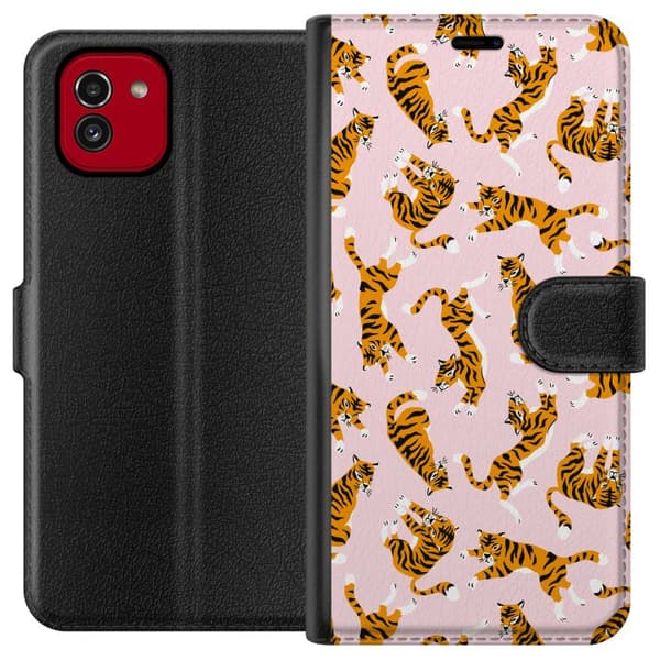 Kompatibel Tegnebogsetui til Samsung Galaxy A03 tiger