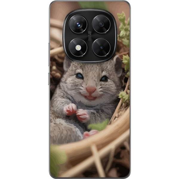 Xiaomi Redmi Note 14 Pro Läpinäkyvä kuori Rotta Hymyilevä Eläinaihe Kaupunkikuva Urban Graafinen Suunnittelu Suosittu Hauska Motiivi Taide Tyyli