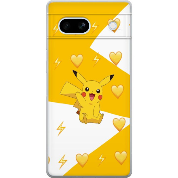Google Pixel 7a Genomskinligt Skal Pikachu Pokémon Gaming Figur Spelmotiv Populär Ikon Tecknad Serie Pokémon GO Barnklassiker