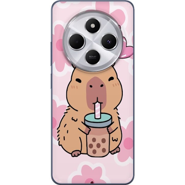 Xiaomi Redmi 14C Genomskinligt Skal Kawaii Capybara Hjärtan A