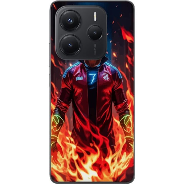 Xiaomi Redmi Note 14 Läpinäkyvä kuori Ronaldo Inferno - jalkapallolegenda liekeissä